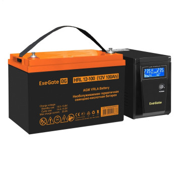 Комплект EXEGATE ИБП EX295986RUS + батарея 100Aч EX285656RUS 1шт
