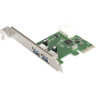 Контроллер EXEGATE EXE-319 PCI-E 2,0, 2xUSB 3,0 ext, разъем доп.питания EX283718RUS