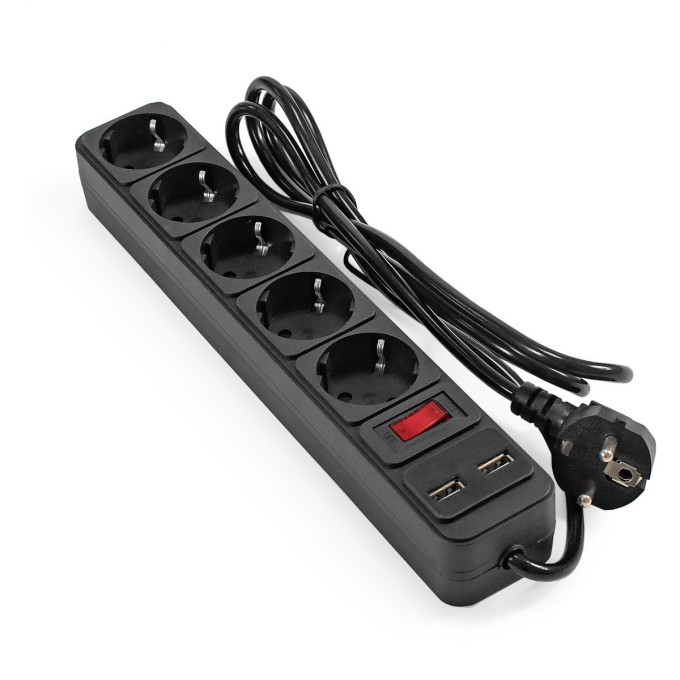 Сетевой фильтр-удлинитель с USB зарядкой EXEGATE SP-5-USB-1,8B EX295490RUS